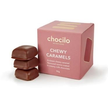 Chewy Caramels in Milk Chocolate Gift Cube - 90g | Chocilo | Confectionery | Thirty 16 Williamstown