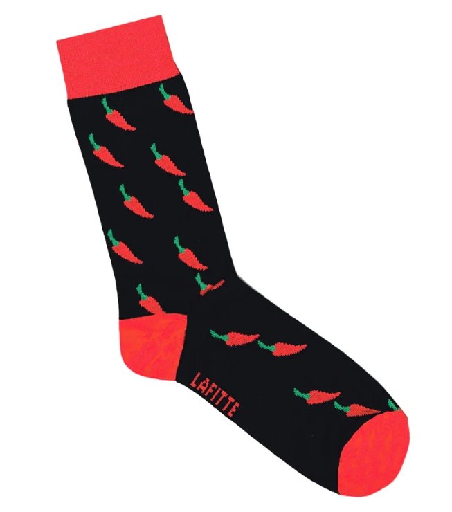 Chilli Black Patterned Socks | Lafitte | Socks For Him &amp; For Her | Thirty 16 Williamstown