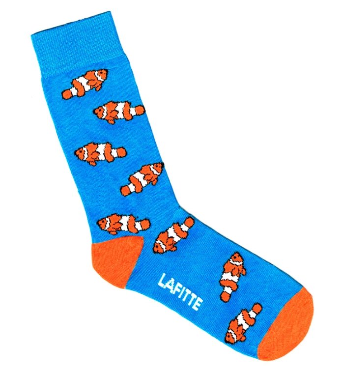 Clown Fish Aqua Blue Patterned Socks | Lafitte | Socks For Him & For Her | Thirty 16 Williamstown