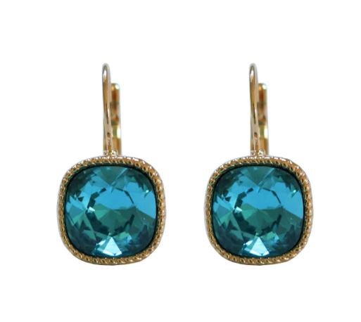 Crystal Drop Earrings - Jolie Dark Aquamarine | French Attic | Jewellery | Thirty 16 Williamstown