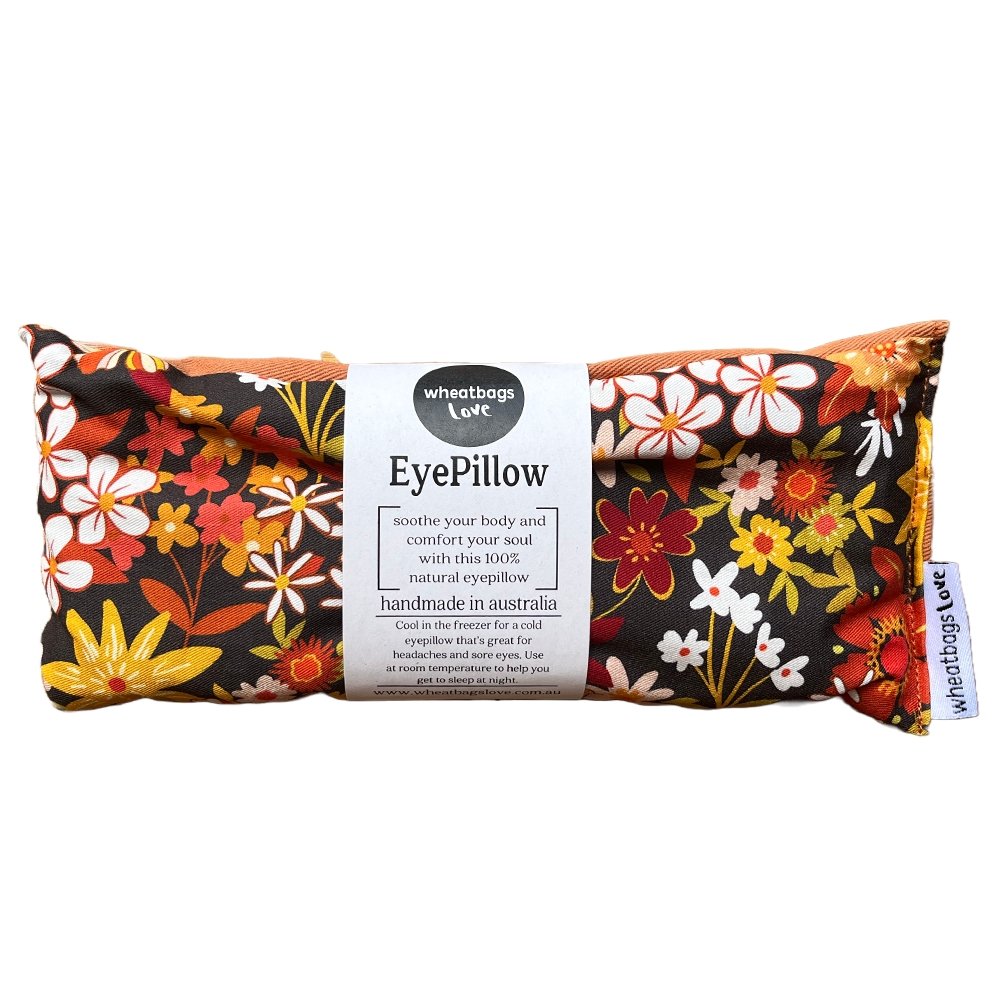 Eyepillow - Groovy Flowers Black | Wheatbags Love | Heat Packs, Eye Pillows &amp; Masks | Thirty 16 Williamstown