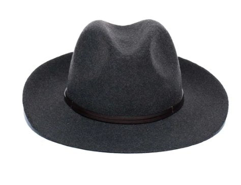 Felt Fedora Hat Leather Strap - Charcoal | Travaux En Cours | Hats, Scarves & Gloves | Thirty 16 Williamstown