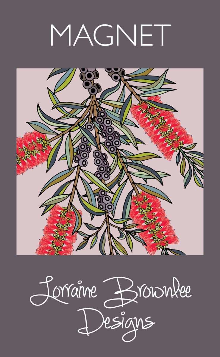 Fridge Magnet - Red Bottlebrush | Lorraine Brownlee Designs | Kitchen Accessories | Thirty 16 Williamstown
