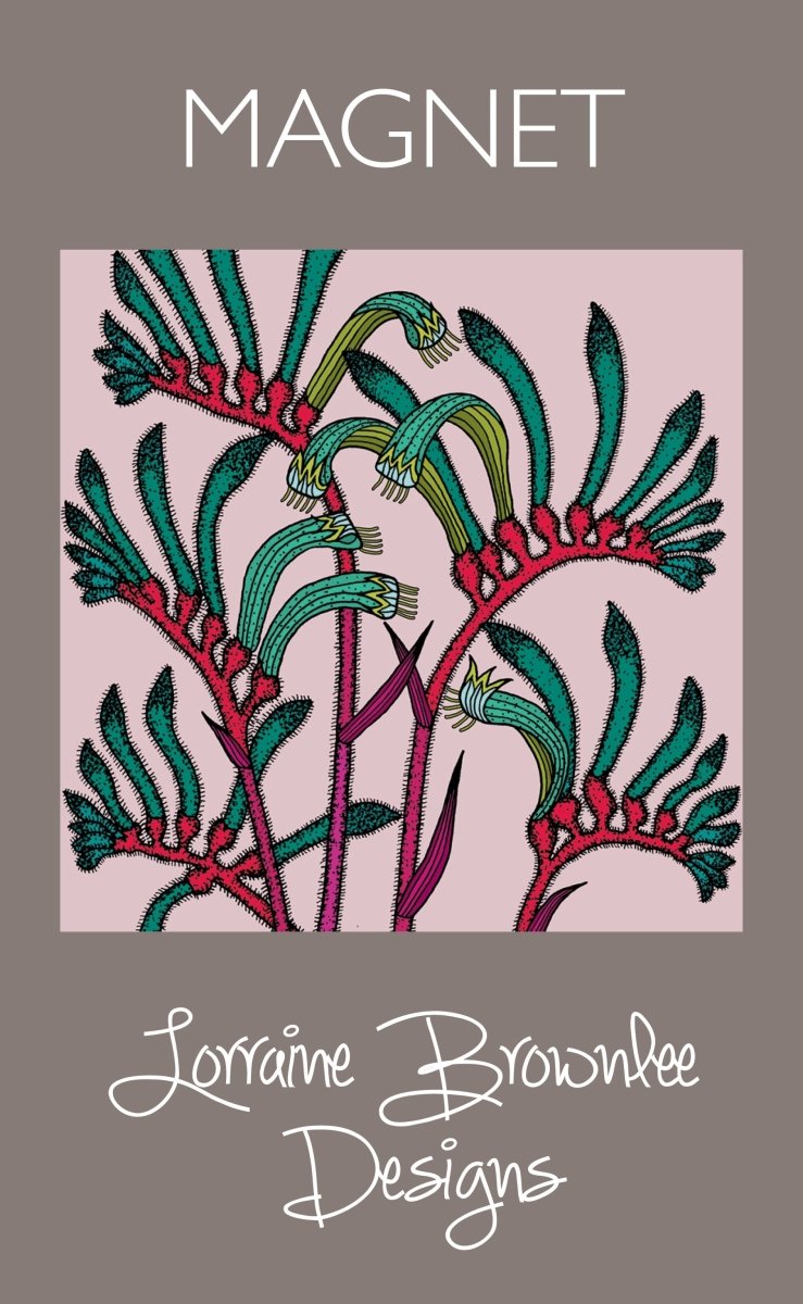Fridge Magnet - Red & Green Kangaroo Paw | Lorraine Brownlee Designs | Kitchen Accessories | Thirty 16 Williamstown