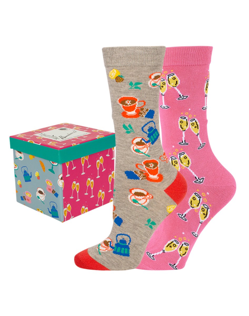Gift Boxed Bamboo Socks 2 Pk (2-8) - High Tea Multi | Bamboozld | Socks For Him &amp; For Her | Thirty 16 Williamstown