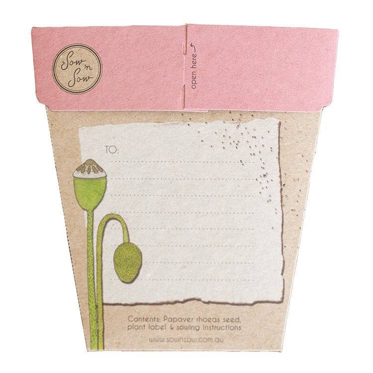 Gift of Seeds Card - Poppy | Sow &#39;n Sow | Home Garden | Thirty 16 Williamstown
