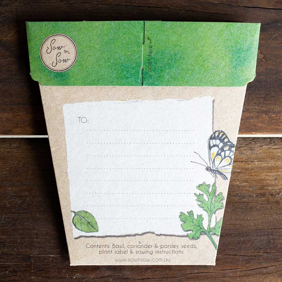 Gift of Seeds Card - Trio of Herbs | Sow 'n Sow | Home Garden | Thirty 16 Williamstown