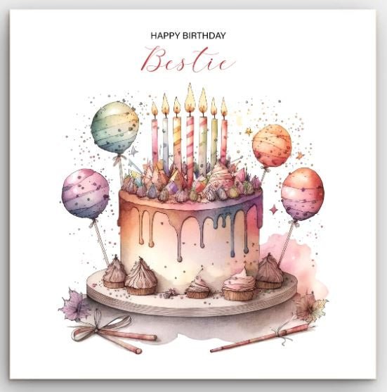 Greeting Card - Bestie Cake | Basically Paper | Greeting Cards | Thirty 16 Williamstown