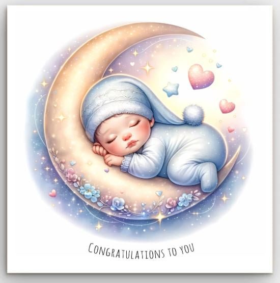 Greeting Card - Congratulations Baby Moon | Basically Paper | Greeting Cards | Thirty 16 Williamstown