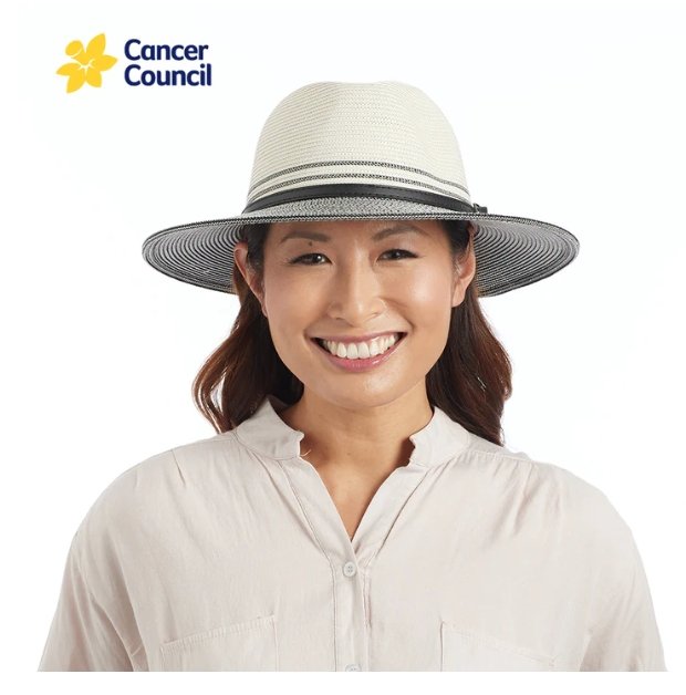 Heritage Town & Country Fedora - Ivory/Black | Cancer Council | Sun Hats | Thirty 16 Williamstown
