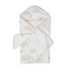 Hooded Towel &amp; Wash Cloth Pink Peony | Little Unicorn | Bath Time | Thirty 16 Williamstown