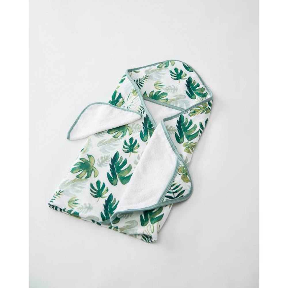 Hooded Towel &amp; Wash Cloth Tropical Leaf | Little Unicorn | Bath Time | Thirty 16 Williamstown