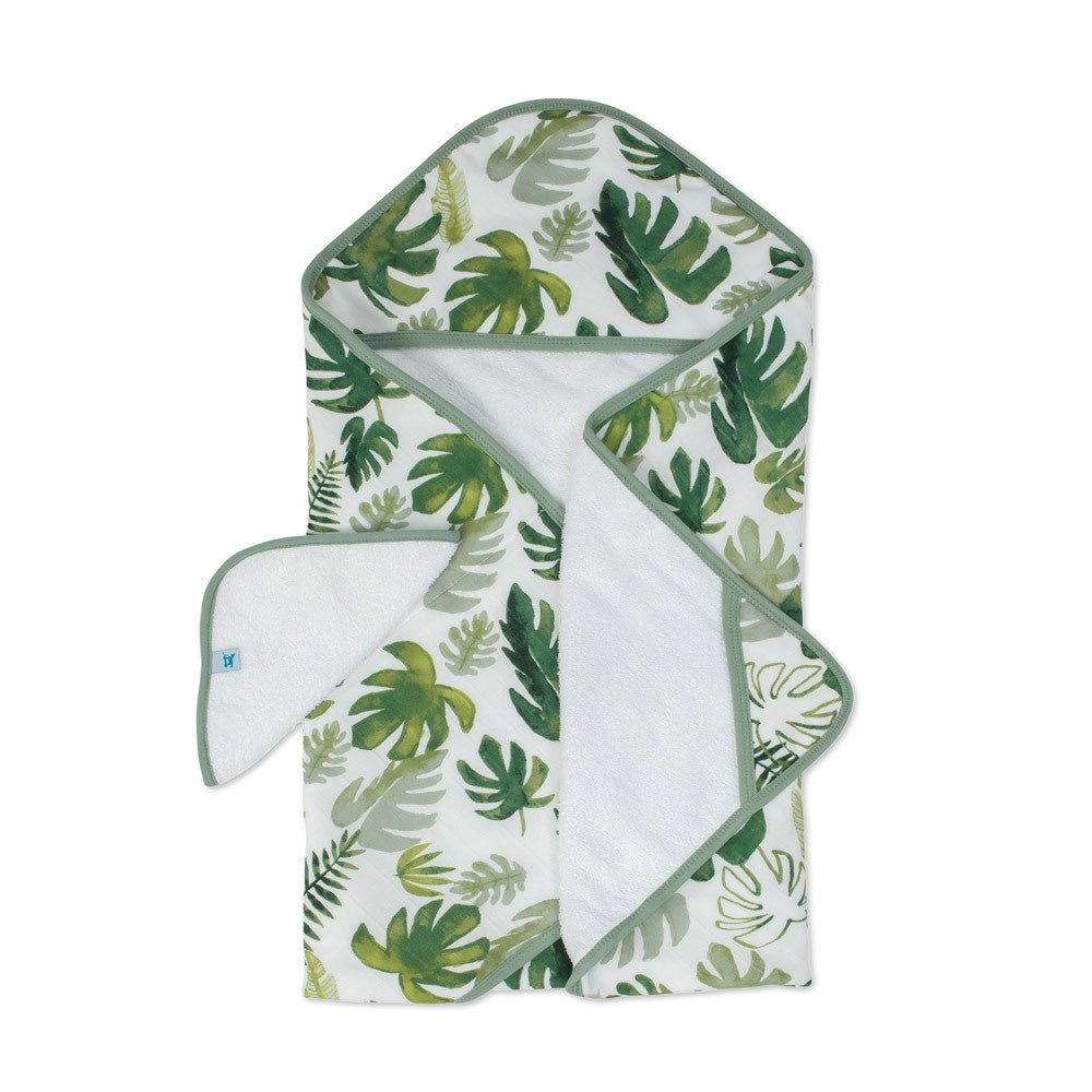 Hooded Towel & Wash Cloth Tropical Leaf | Little Unicorn | Bath Time | Thirty 16 Williamstown