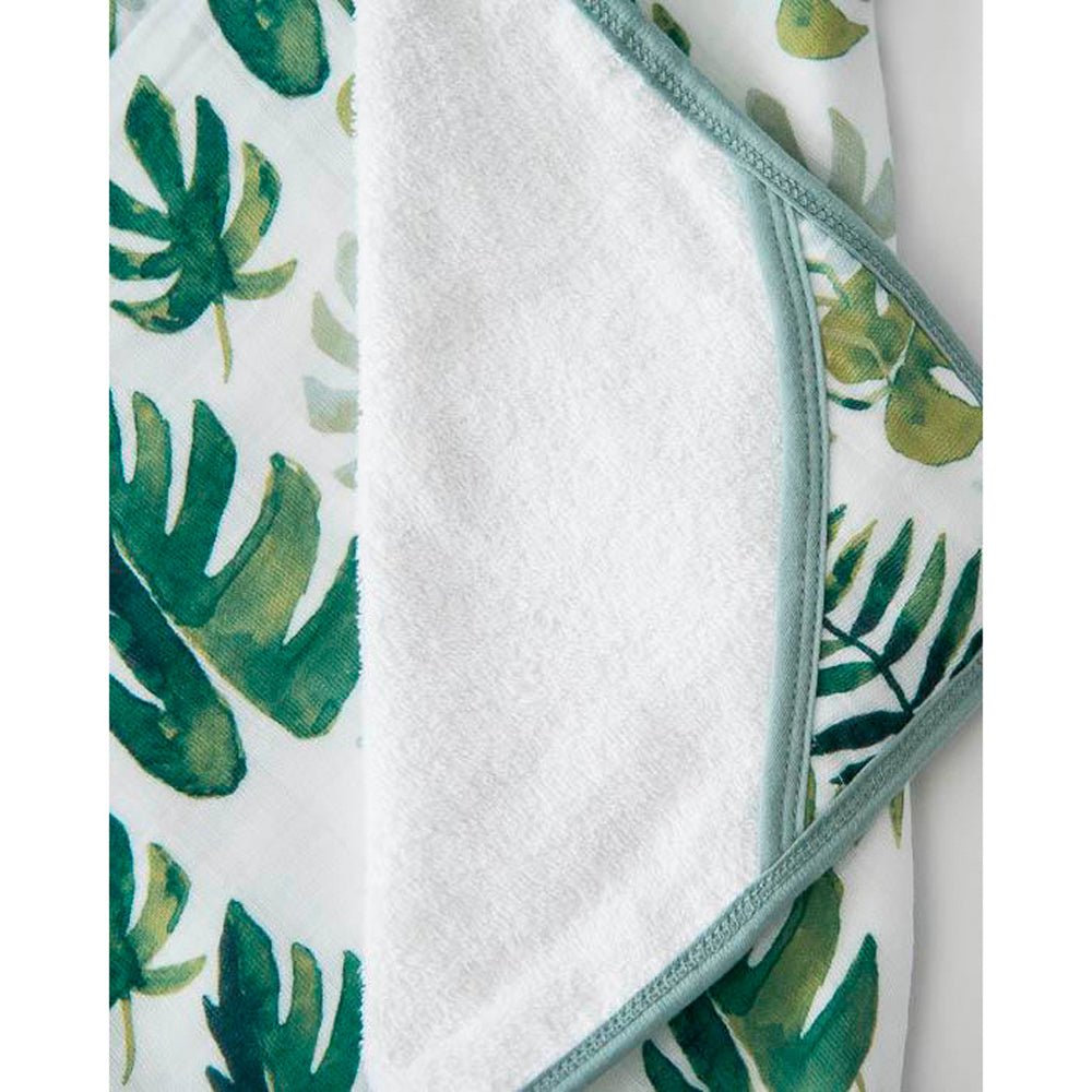 Hooded Towel &amp; Wash Cloth Tropical Leaf | Little Unicorn | Bath Time | Thirty 16 Williamstown