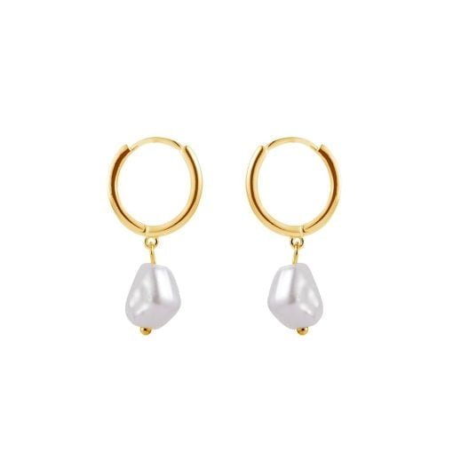 Huggie Freshwater Pearl Earrings - Gold | DPI Jewellery | Jewellery | Thirty 16 Williamstown