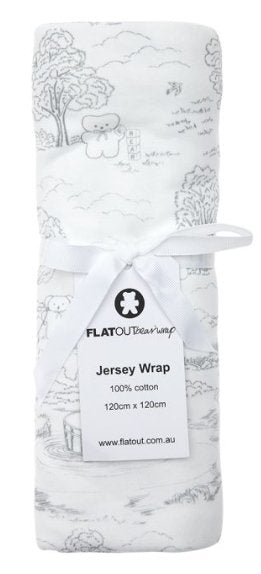 Jersey Wrap – Grey | FLATOUT Bears | Bedding, Blankets & Swaddles | Thirty 16 Williamstown