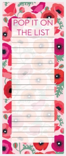 Jotter - Pop it on the list (Poppies) | All Gifts Australia | Kitchen Accessories | Thirty 16 Williamstown