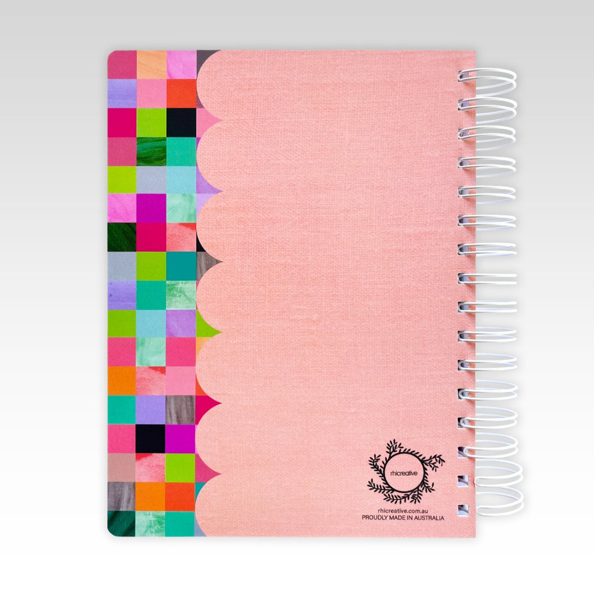 Journal - Check Pattern + Peach Scallop | Rhicreative | Stationery | Thirty 16 Williamstown