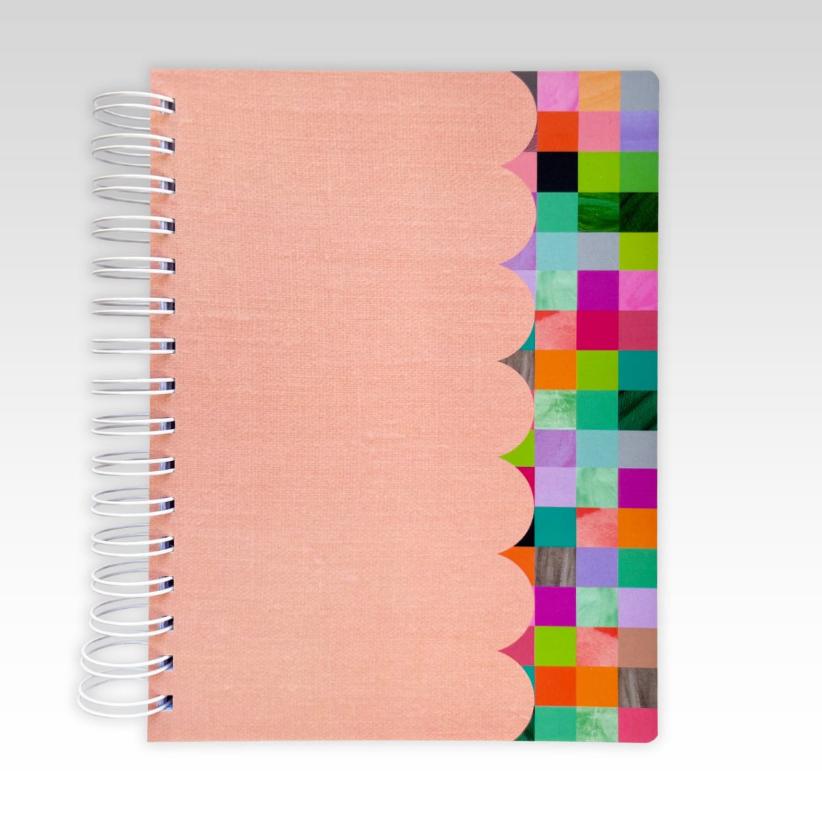 Journal - Check Pattern + Peach Scallop | Rhicreative | Stationery | Thirty 16 Williamstown