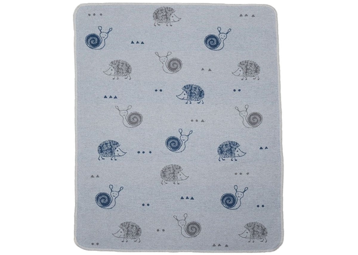Juwel Baby Bassinet Blanket Snail & Hedgehog - Light Blue | David Fussenegger | Bedding, Blankets & Swaddles | Thirty 16 Williamstown