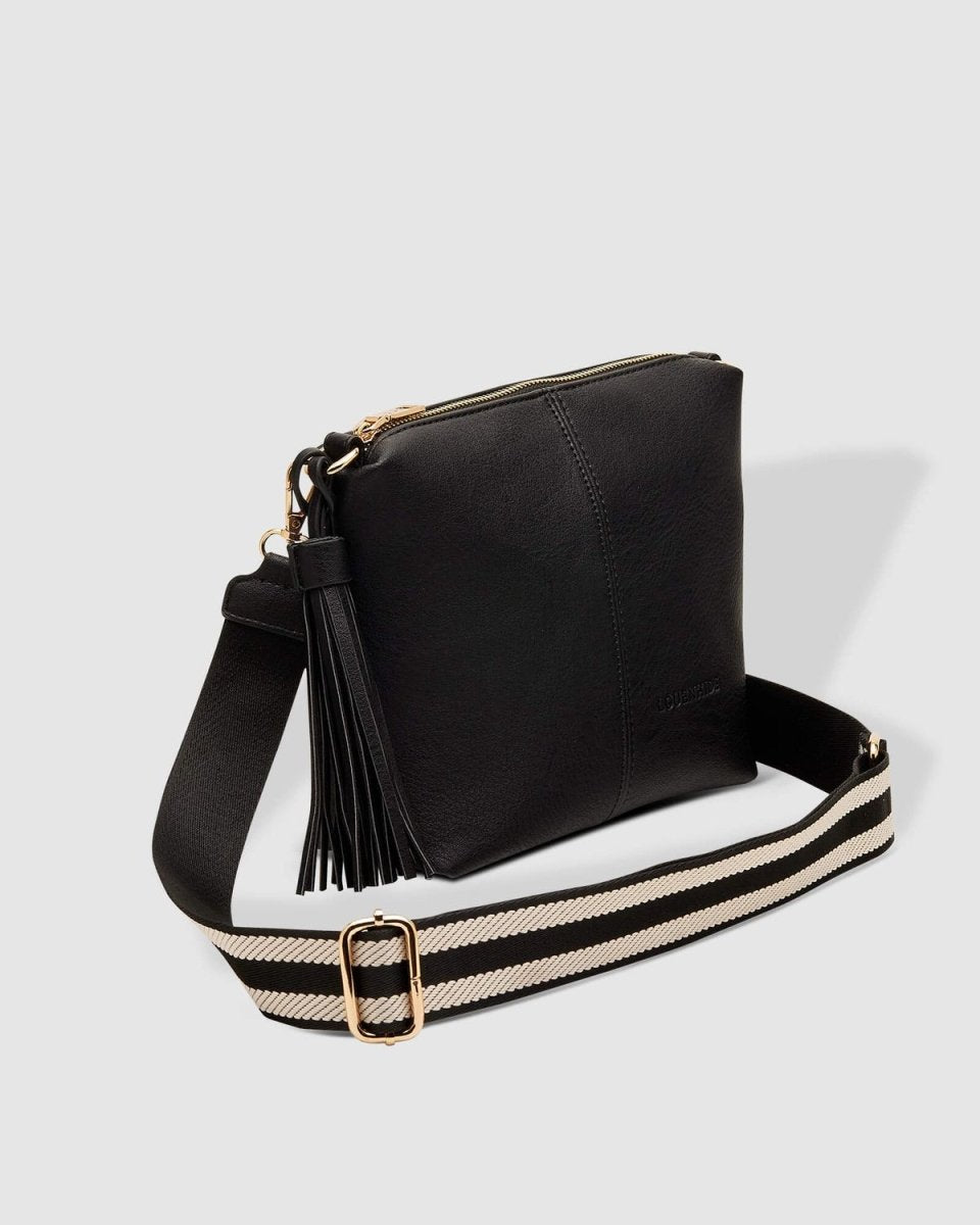 Kasey Stripe Strap Crossbody Bag - Black | Louenhide | Women's Accessories | Thirty 16 Williamstown