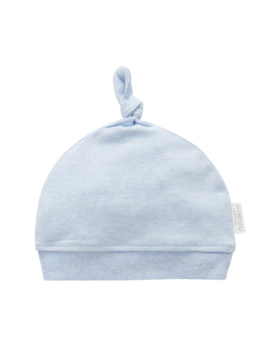 Knot Hat - Pale Blue | Purebaby | Baby & Toddler Hats & Beanies | Thirty 16 Williamstown