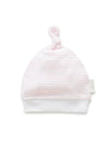 Knot Hat - Pale Pink Melange Stripe | Purebaby | Baby &amp; Toddler Hats &amp; Beanies | Thirty 16 Williamstown