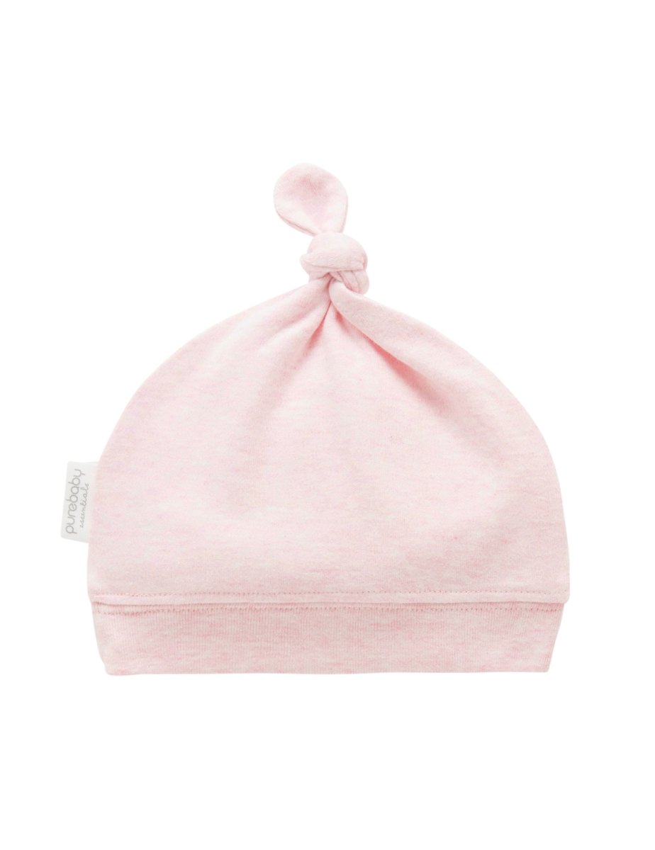 Knot Hat - Pale Pink | Purebaby | Baby &amp; Toddler Hats &amp; Beanies | Thirty 16 Williamstown