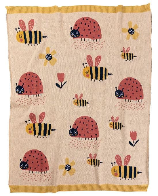 Ladybug &amp; Bee Baby Blanket | Indus | Bedding, Blankets &amp; Swaddles | Thirty 16 Williamstown