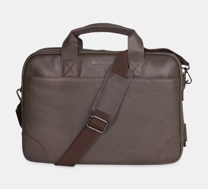 Leather Briefcase - Brown | Ben Sherman | Men's Leather | Thirty 16 Williamstown