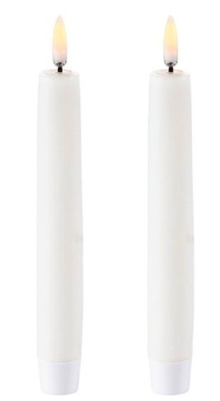 LED Nordic White Wax Taper Candles (2.3cm x 20.5cm) | Enjoy Living | Flameless Candles | Thirty 16 Williamstown