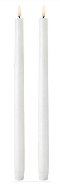 LED Nordic White Wax Taper Candles (2.3cm x 35.0cm) | Enjoy Living | Flameless Candles | Thirty 16 Williamstown