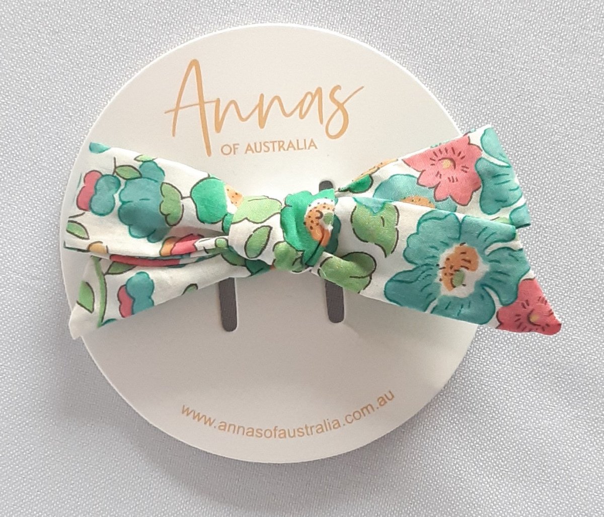 Liberty Print Aligator Clip - Pretty Greens | Annas of Australia | Hair Accessories | Thirty 16 Williamstown