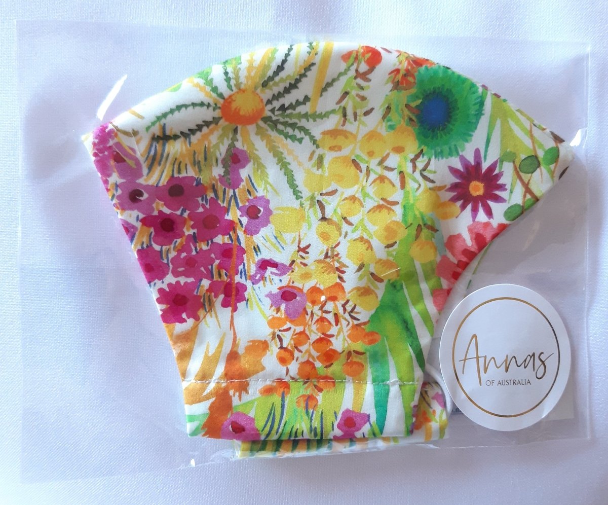 Liberty Print Face Masks - Tresco Lime | Annas of Australia | Face Masks | Thirty 16 Williamstown