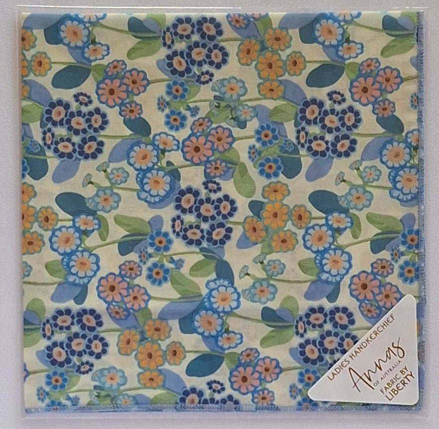 Liberty Print Hankie - Primula Blue | Annas of Australia | Hankies | Thirty 16 Williamstown