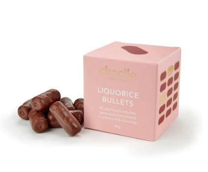 Liquorice Bullets in Milk Chocolate Gift Cube - 90g | Chocilo | Confectionery | Thirty 16 Williamstown