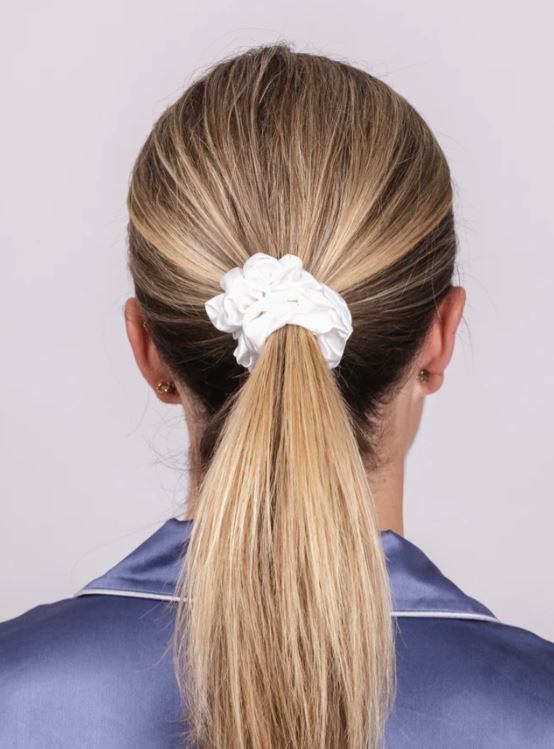 Mulberry Silk Scrunchie - Artic White | Silk Magnolia | Hair Accessories | Thirty 16 Williamstown
