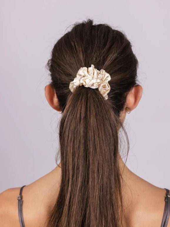 Mulberry Silk Scrunchie - Sand Leopard | Silk Magnolia | Hair Accessories | Thirty 16 Williamstown