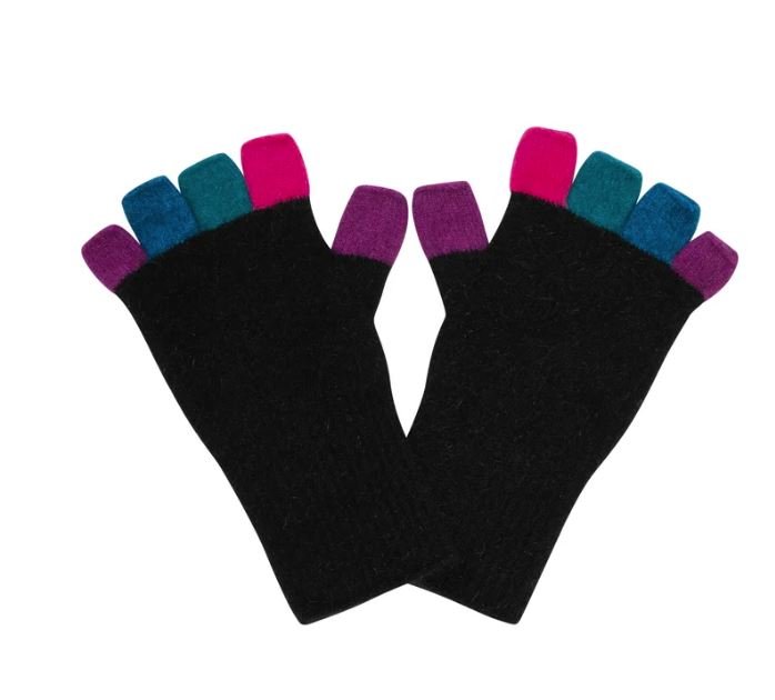 Multi Fingerless Gloves - Black | Native World | Hats, Scarves & Gloves | Thirty 16 Williamstown