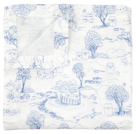 Muslin Wrap – Blue | FLATOUT Bears | Bedding, Blankets &amp; Swaddles | Thirty 16 Williamstown