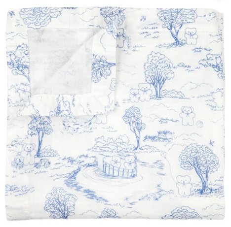Muslin Wrap – Blue | FLATOUT Bears | Bedding, Blankets & Swaddles | Thirty 16 Williamstown