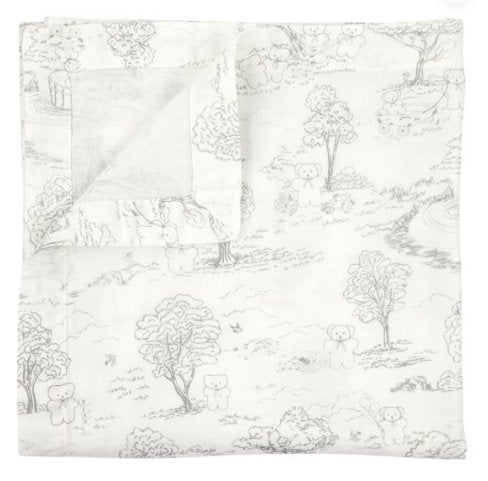 Muslin Wrap – Grey | FLATOUT Bears | Bedding, Blankets & Swaddles | Thirty 16 Williamstown