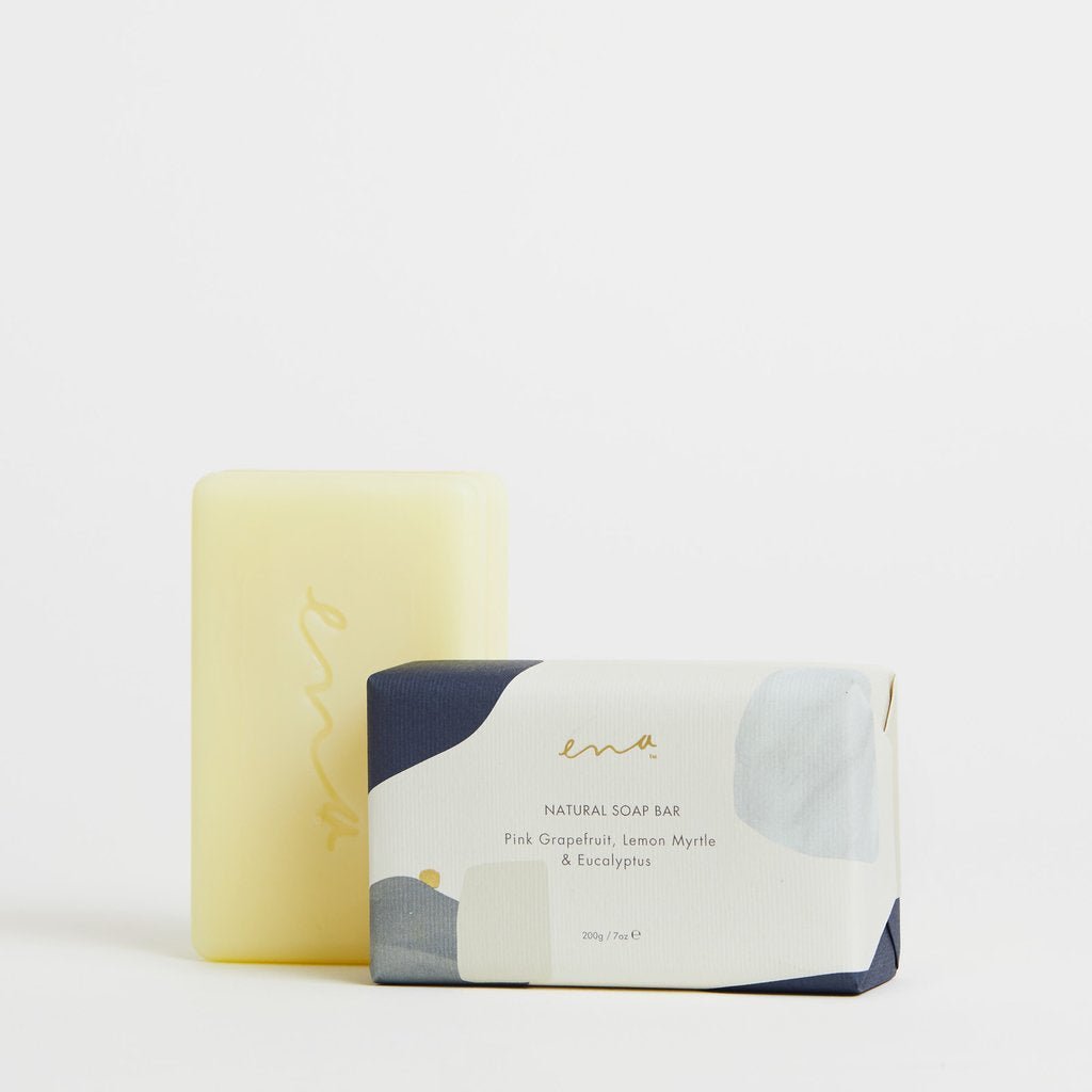 Natural Soap Bar - Pink Grapefruit, Lemon Myrtle &amp; Eucalyptus 200gm | Ena | Body Lotion &amp; Wash | Thirty 16 Williamstown