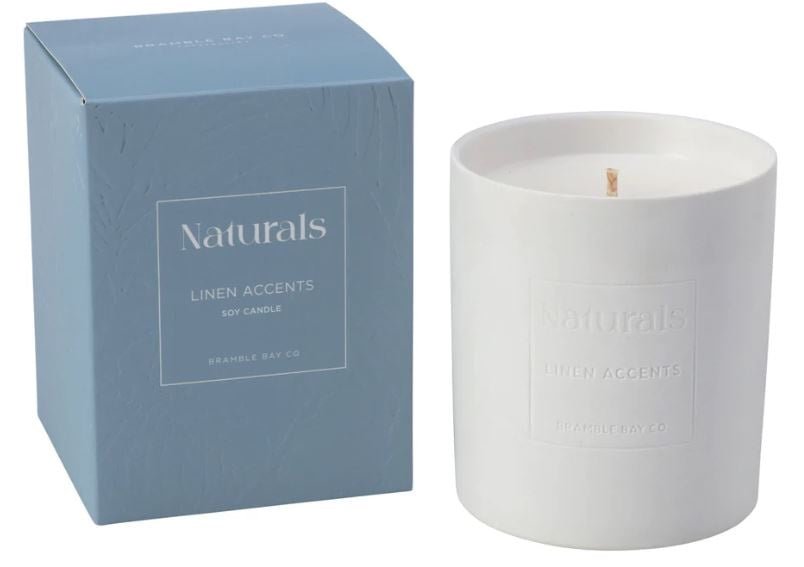 Naturals Candle - Linen Accents | Bramble Bay | Home Fragrances | Thirty 16 Williamstown