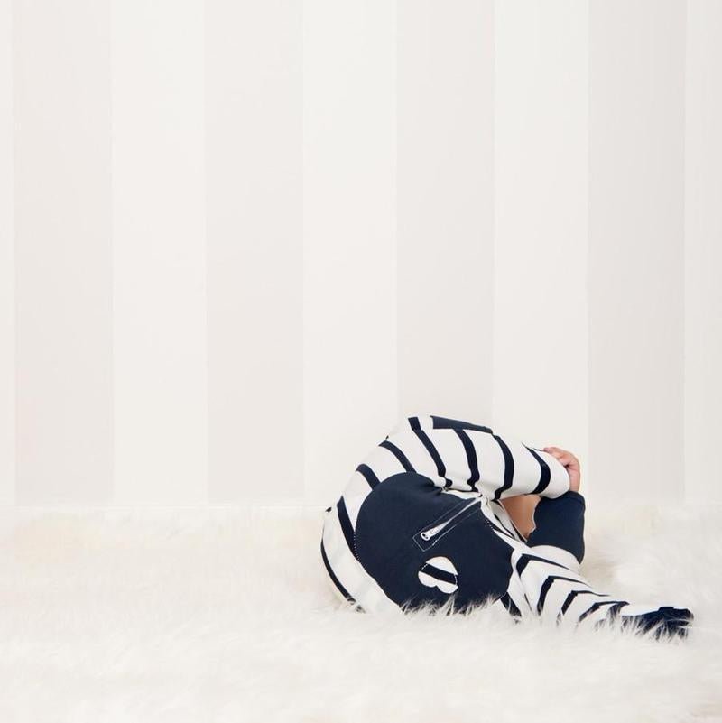 Navy Stripe Long Romper | Li&#39;l Zippers | Baby &amp; Toddler Growsuits &amp; Rompers | Thirty 16 Williamstown