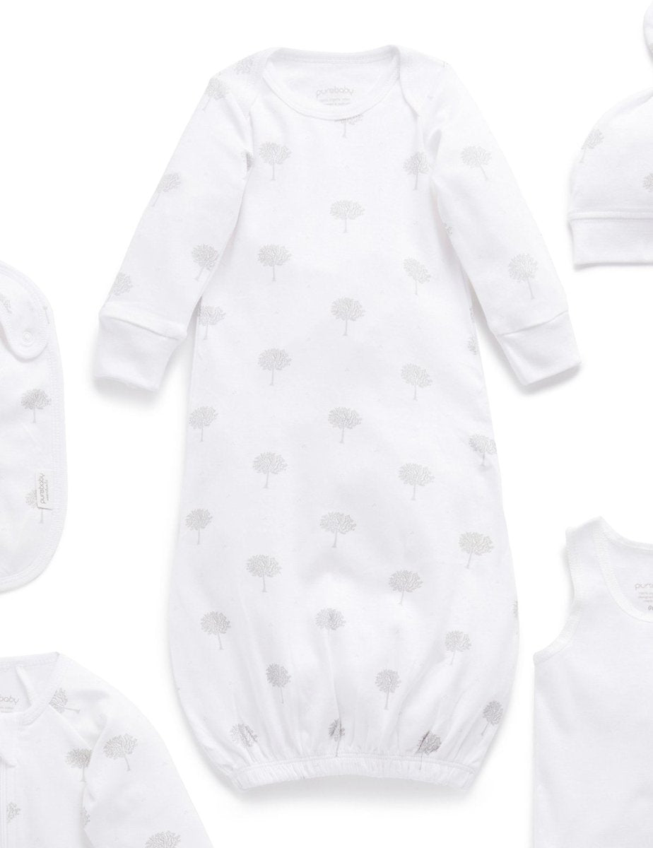 Newborn Hospital Pack - Pale Grey Tree | Purebaby | Baby &amp; Toddler Growsuits &amp; Rompers | Thirty 16 Williamstown