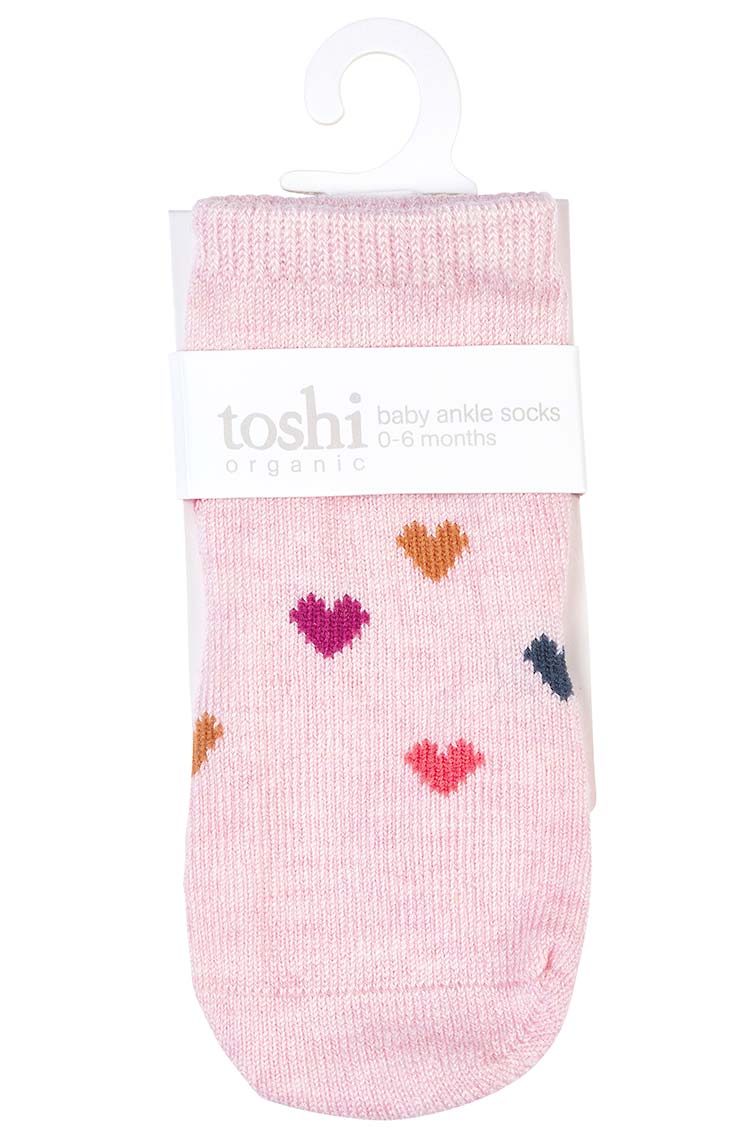 Organic Baby Socks - Hearts | Toshi | Baby &amp; Toddler Socks &amp; Tights | Thirty 16 Williamstown