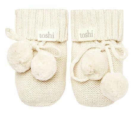 Organic Booties Marley - Cream 000 | Toshi | Pre Walkers, Booties &amp; Mittens | Thirty 16 Williamstown