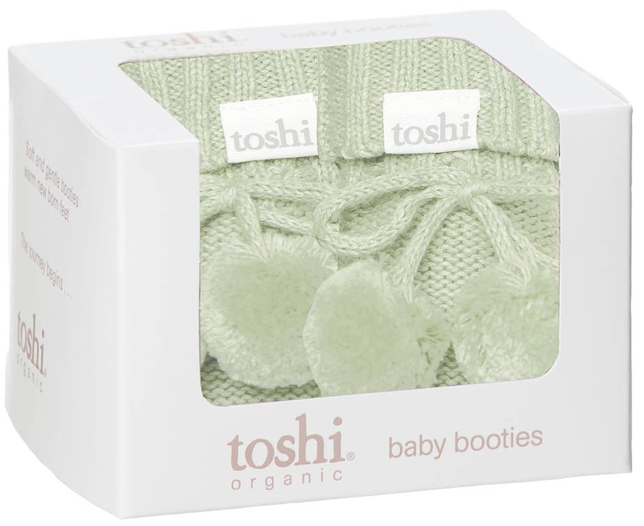 Organic Booties Marley - Mist 000 | Toshi | Pre Walkers, Booties &amp; Mittens | Thirty 16 Williamstown