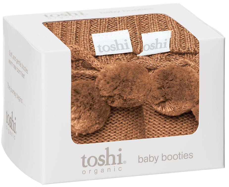 Organic Booties Marley - Walnut 000 | Toshi | Pre Walkers, Booties &amp; Mittens | Thirty 16 Williamstown